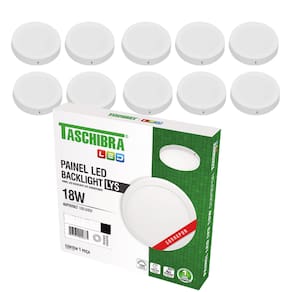 Kit 10 Painel Plafon Led 18w Redondo Sobrepor 6500k Taschibra