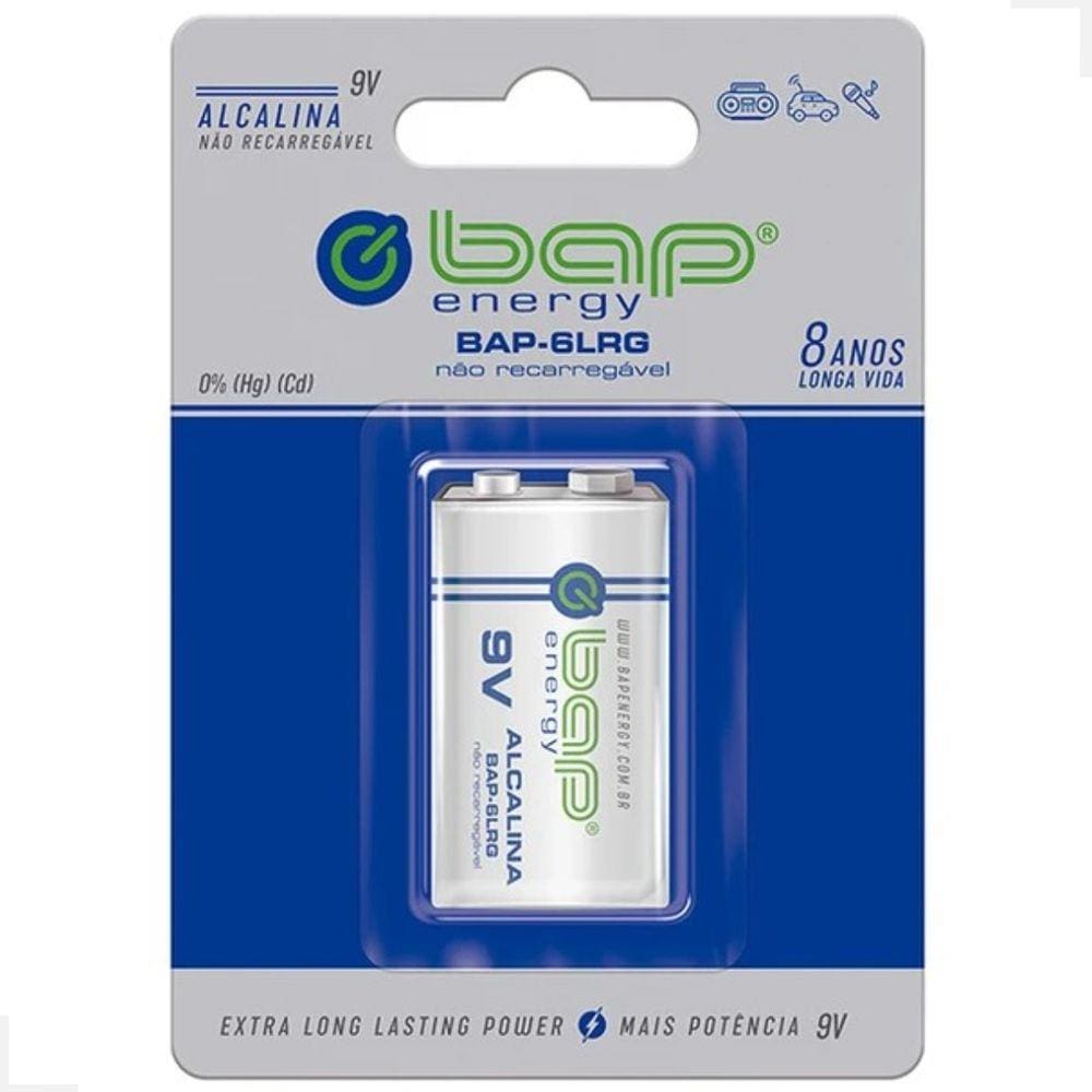 Bateria 9V Alcalina Bap-6Lrg