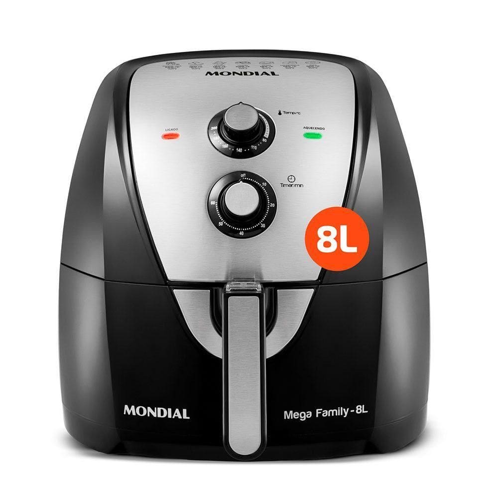 Fritadeira Elétrica Air Fryer 8 Litros Afn-80-bi Mondial Preto/inox 220v