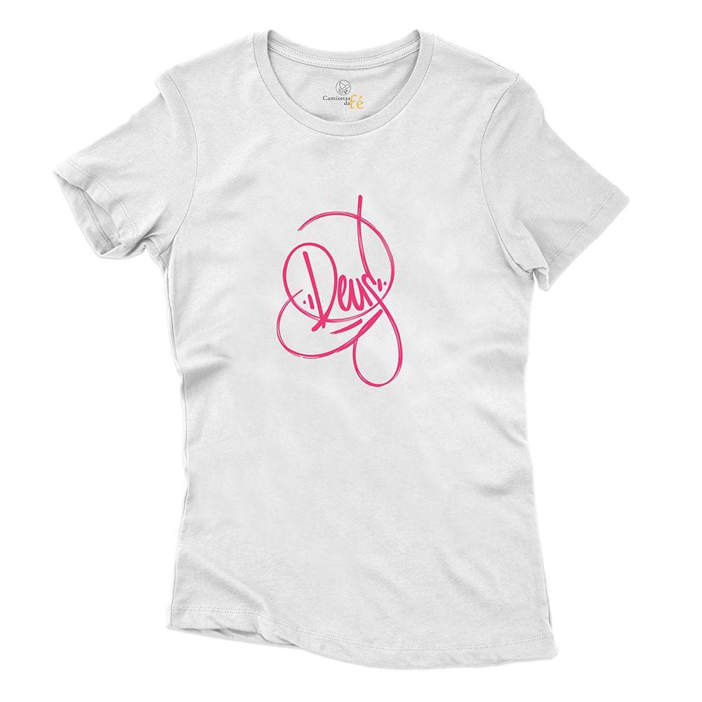 Camiseta 100% Algodao Feminina Frase Deus Otima Qualidade