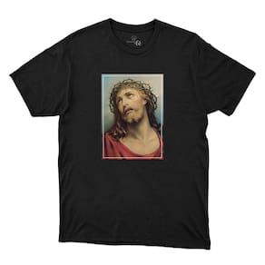 Camiseta Estampa Jesus Cristo Coroa de Espinhos Algodao Masculina Religiosa Domingo de Ramos