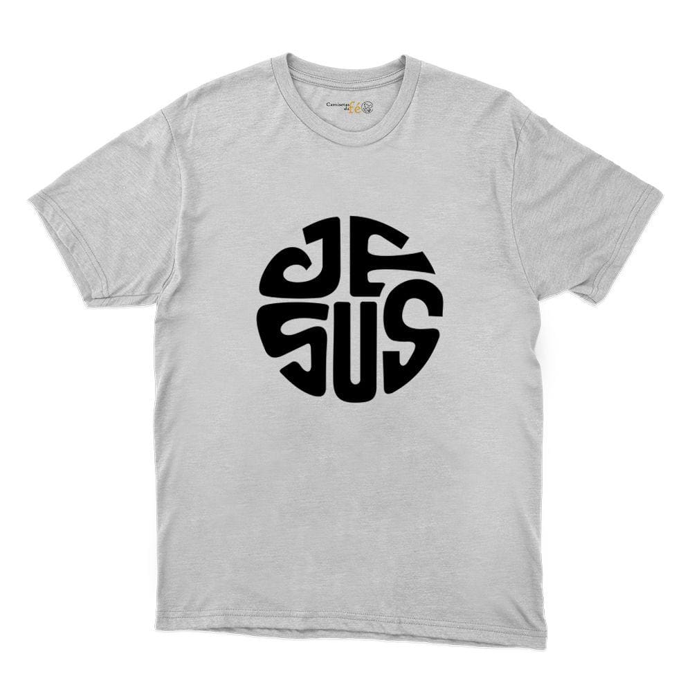 Camisa Frase Jesus Algodao Masculina Gola Redonda Manga Curta Confortavel Dia a Dia