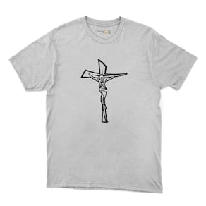 Camisa Jesus Cristo na Cruz Masculina Algodao Confort Alta Qualidade Moda Catolica