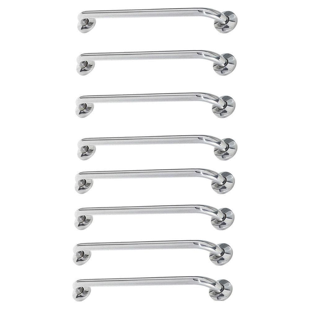 Alça De Apoio Barra 60cm Inox Kit 8 Unidades Suporte Idoso Gestante Acessibilidade