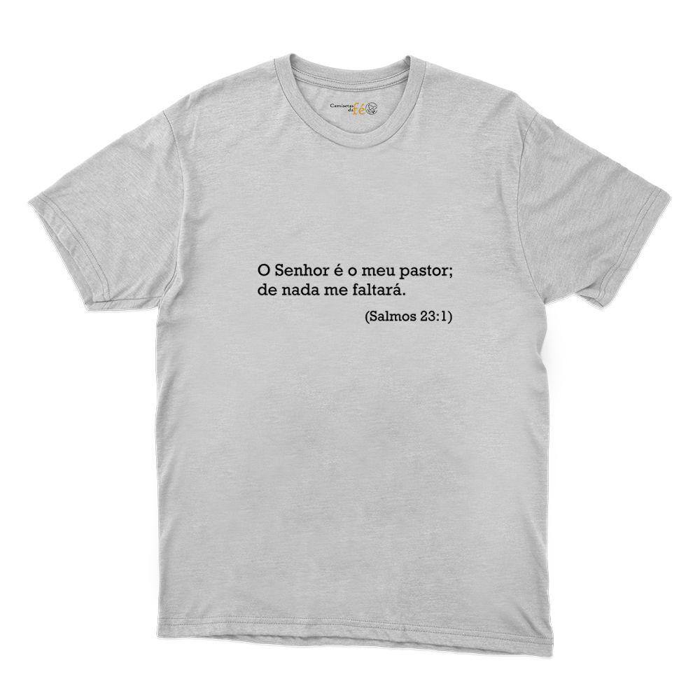 Camiseta Camisa Religiosa Algodao O Senhor é o Meu Pastor de Nada Me Faltará Confortavel Macio