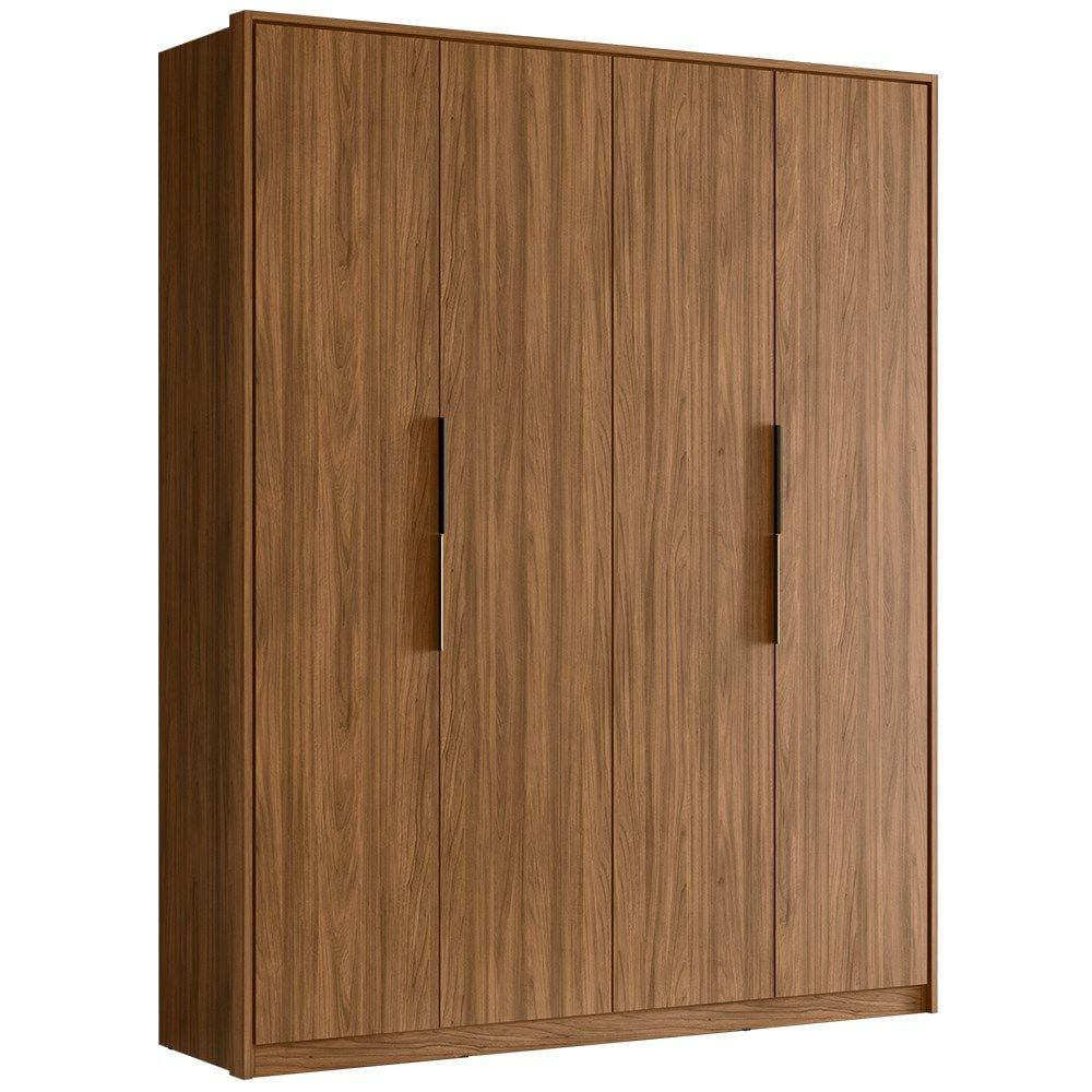 Guarda Roupa Casal 4 Portas Atore Nogueira Touch Demartez