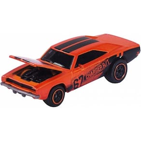 Miniatura Majorette Racing Cars Dodge Charger R/T c/ Card 1/64 Metal Laranja