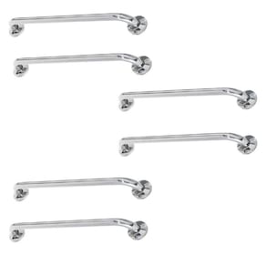 Alça De Apoio Inox Barra 60cm Kit 6 Unidades Banheiro Idoso