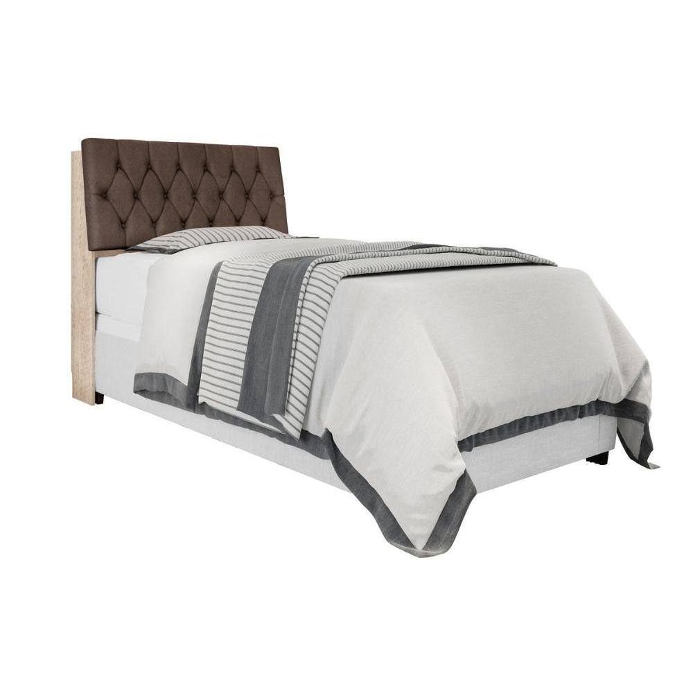 Cabeceira Box Solteiro Isis Amarula com Capitonê Marrom