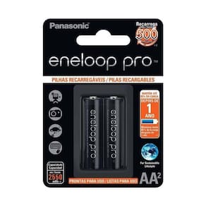 Pilha Recarregável Eneloop Pro Aa2 Panasonic 02 Unidades [f108]
