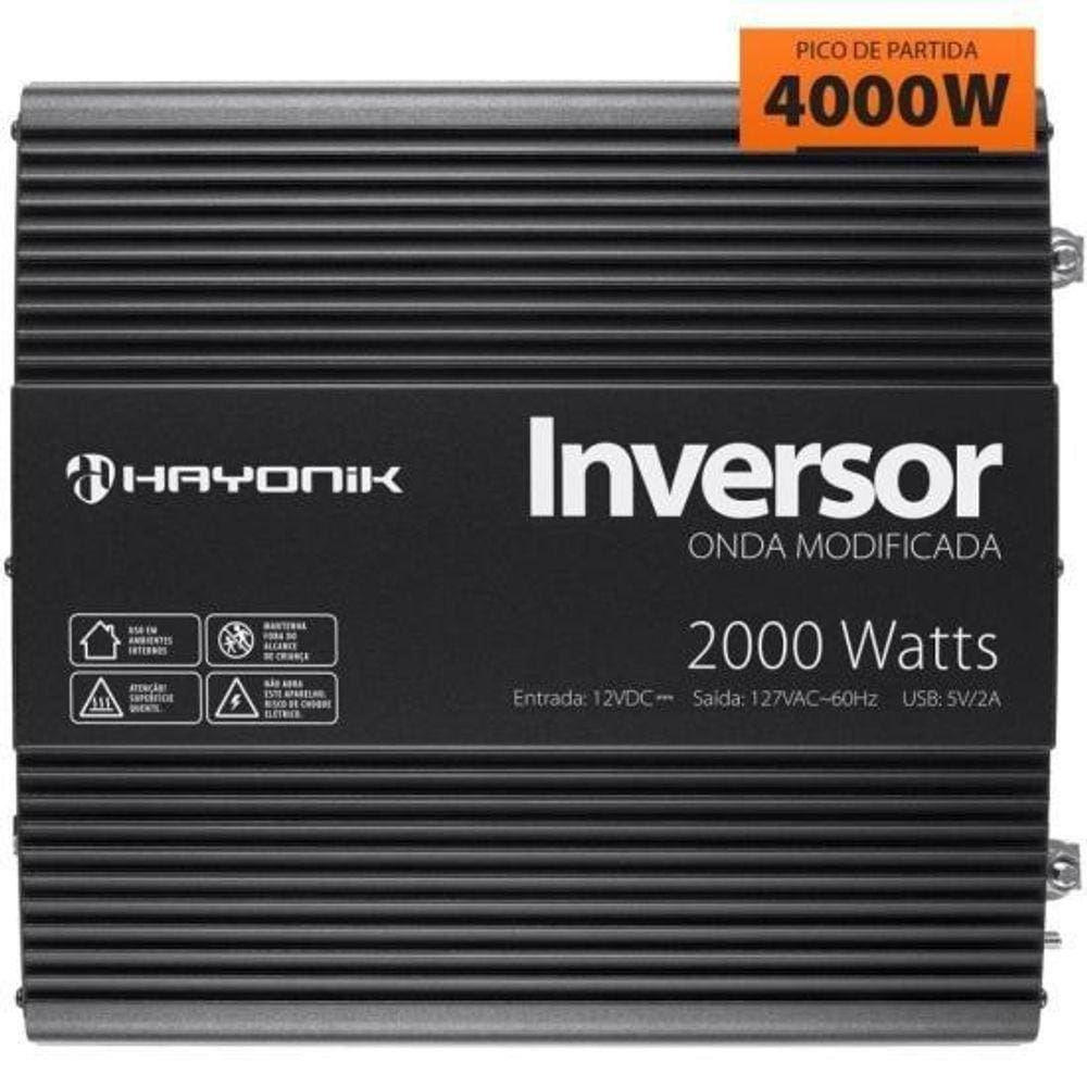 Inversor De Onda Modificada 2000w 12vdc-127v Pw11-4 Off Grid Hayonik [f003]