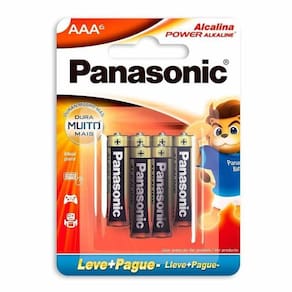 Pilha Alcalina Aaa Palito Panasonic 06 Unidades Lr03xab-6b192 [f108]