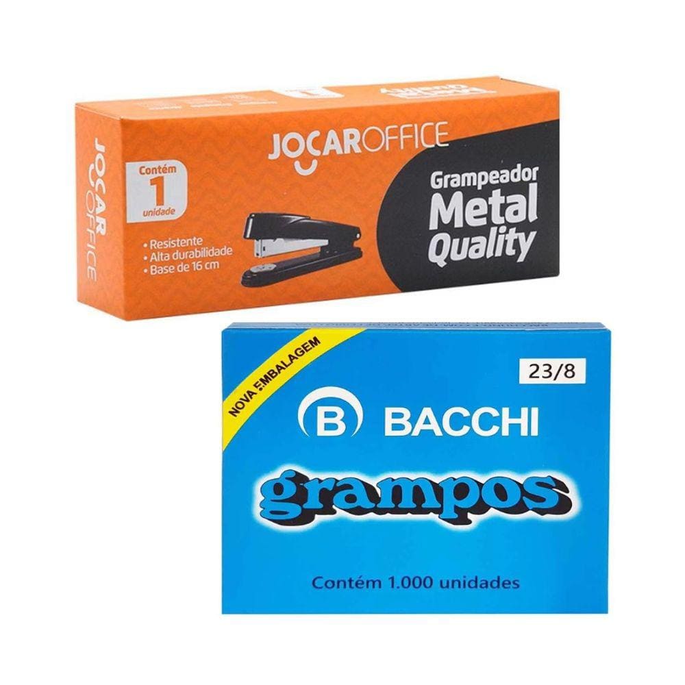 Kit Grampeador Metal Quality + Grampos 23/8 - Jocar Office