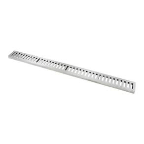 Ralo Grelha Linear Com Caixilho Em Alumínio Polido 8x100cm