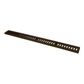 Ralo Grelha Linear Com Caixilho Em Alumínio Marrom 15x100cm