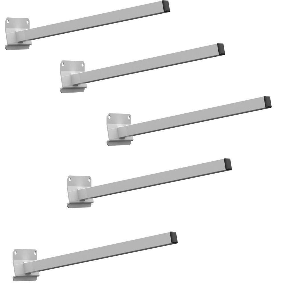 05 Suportes Refletor Base Inclinada Braço 30 Cm 05 Cj - Branco