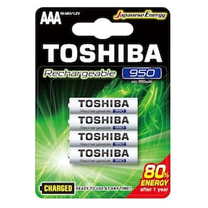 Pilha Recarregável Aaa 950mah Toshiba 4 Unidades