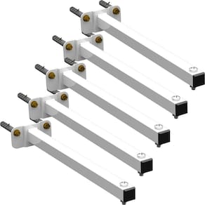 05 Suportes Refletor Base Reta Braço 20 Cm 5 Cjts - Branco