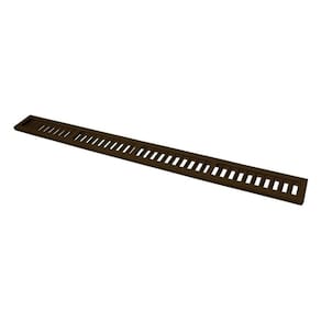 Ralo Grelha Linear Com Caixilho Em Alumínio Marrom 10x100cm