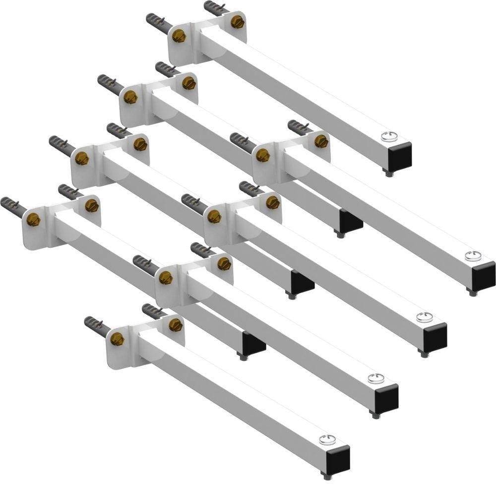 08 Suportes Refletor Base Reta Braço 60 Cm 8 Cjts - Branco