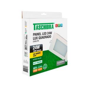 Painel Led 24w Quadrado Embutir - Taschibra 3000k (amarela)