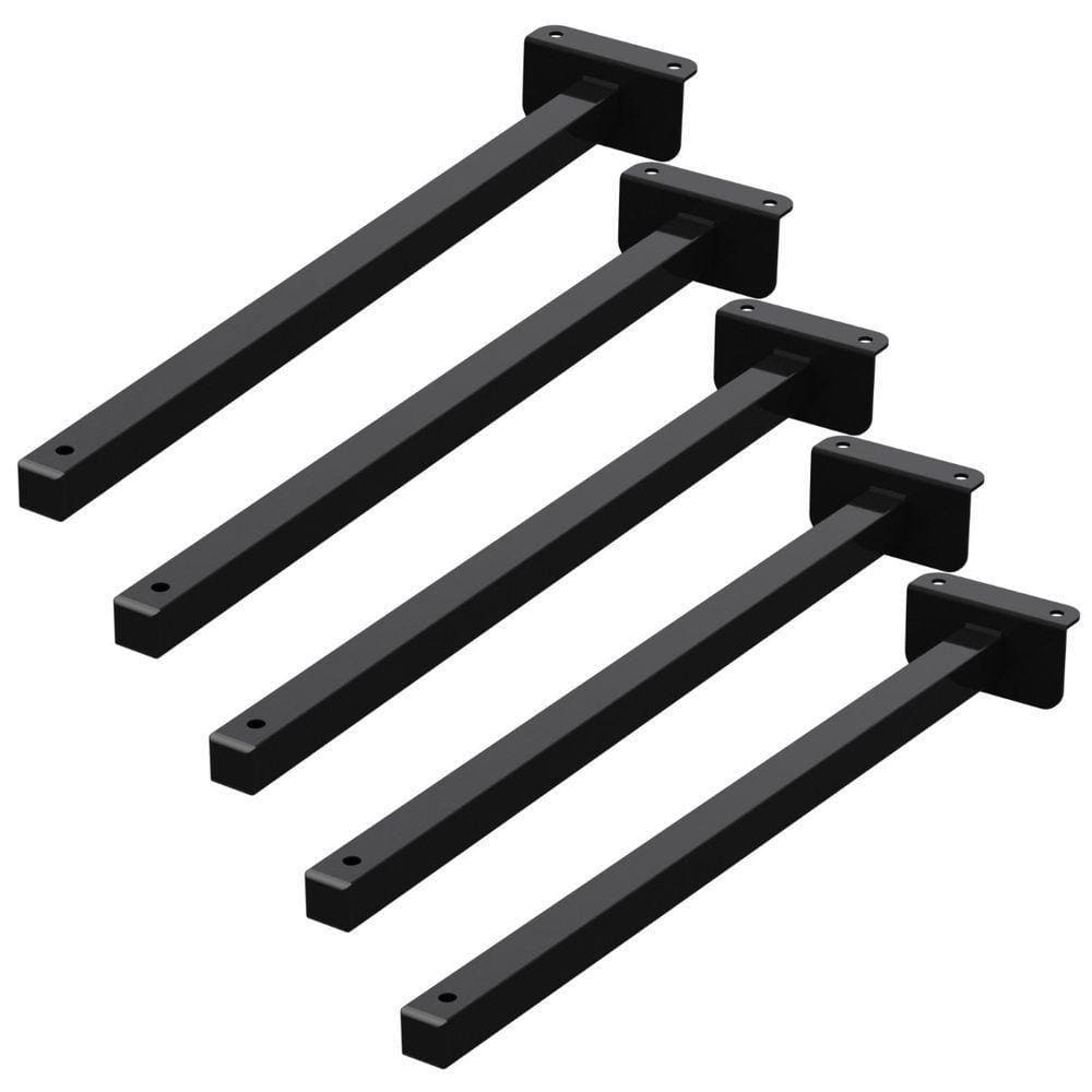 05 Suportes Refletor Fachada Banner Braço 40 Cm 05 Cj - Preto
