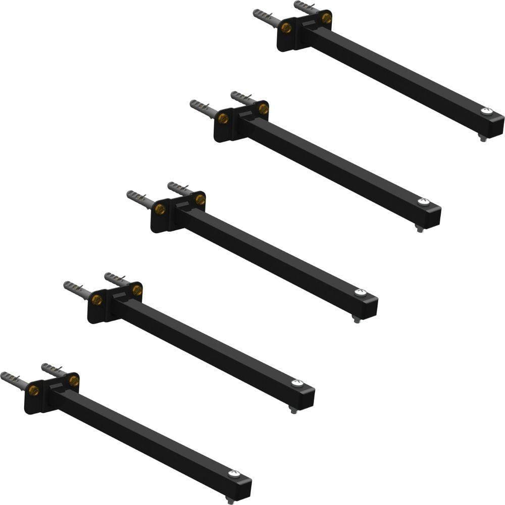 05 Suportes Refletor Base Reta Braço 50 Cm 5 Cjts - Preto