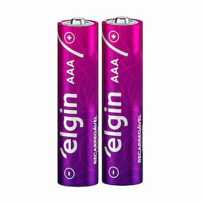 Pilha Recarregável Elgin Aaa 1.2v 1000 Mah Cartela Com 2 Unidades