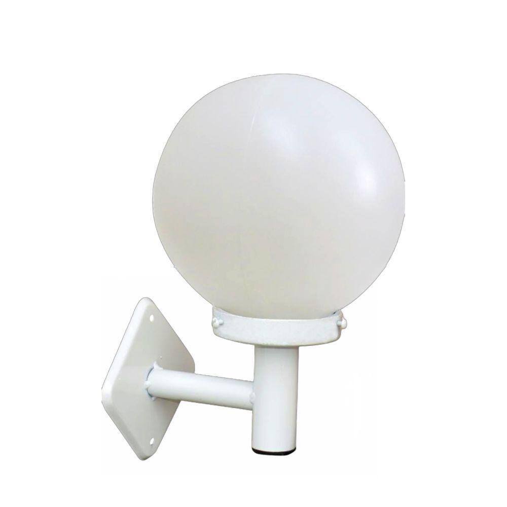 Luminária Globo Braço Reto De Parede Alumínio Branco 20x15cm