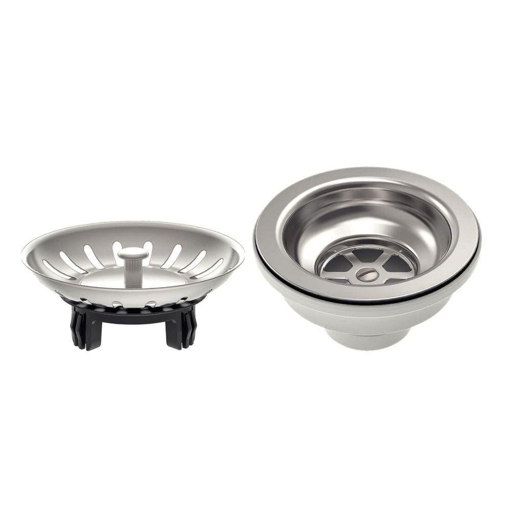 Válvula Econômica Para Pias E Cubas 4 1-2" Sem Escape Em Aço Inox E Polipropileno