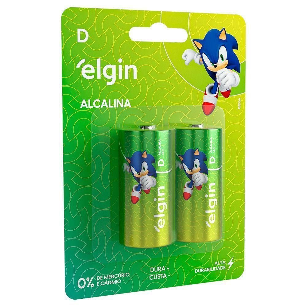 Pilha Alcalina Tipo D Elgin - Cartela Com 02 Unidades - Pç - 2