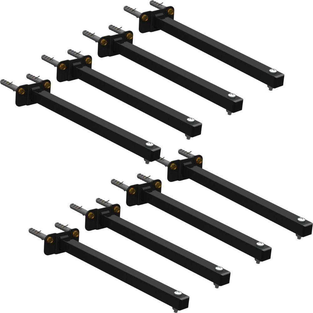 08 Suportes Refletor Base Reta Braço 100 Cm 8 Cjts - Preto