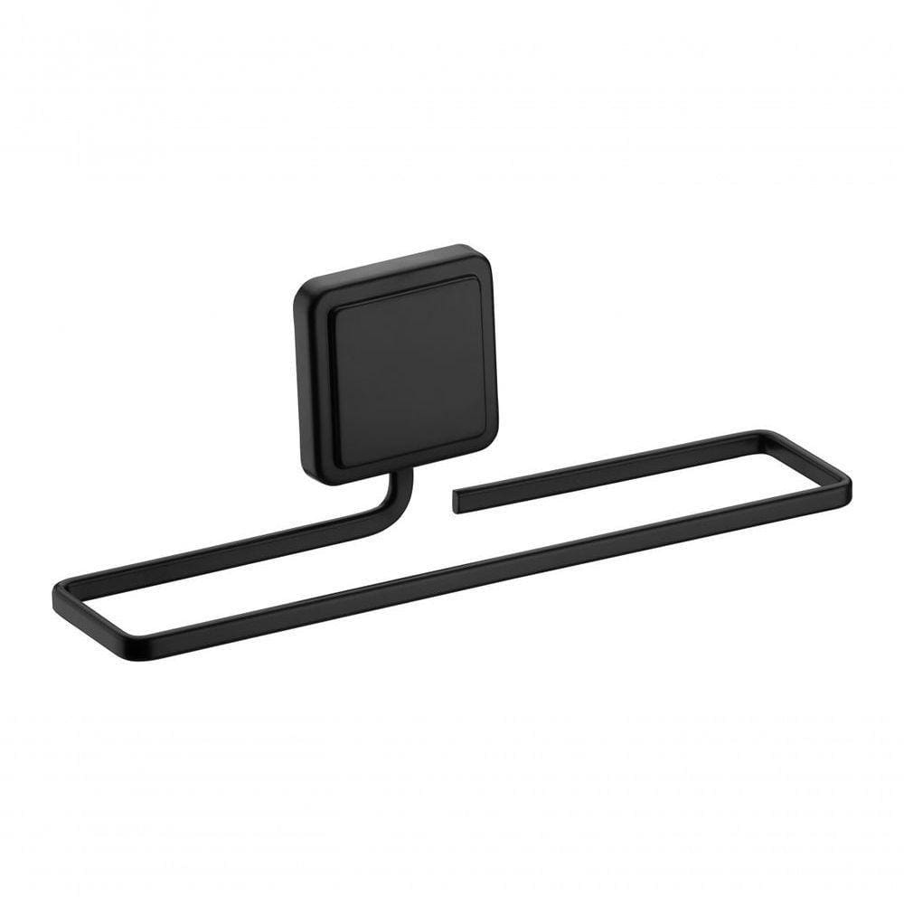 Toalheiro Lavabo Preto Fosco Fixação Por Adesivo Norbond Porta Toalha Rosto 25 Cm Future 183pt