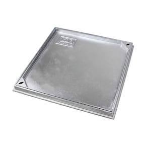 Tampa Tampão Chão Alumínio Fundido Simples Rebaixado 60x60cm