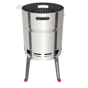 Churrasqueira à Carvão Tcp 400 Em Aço Inox Com Balde Para Carvão Em Aço Esmaltado
