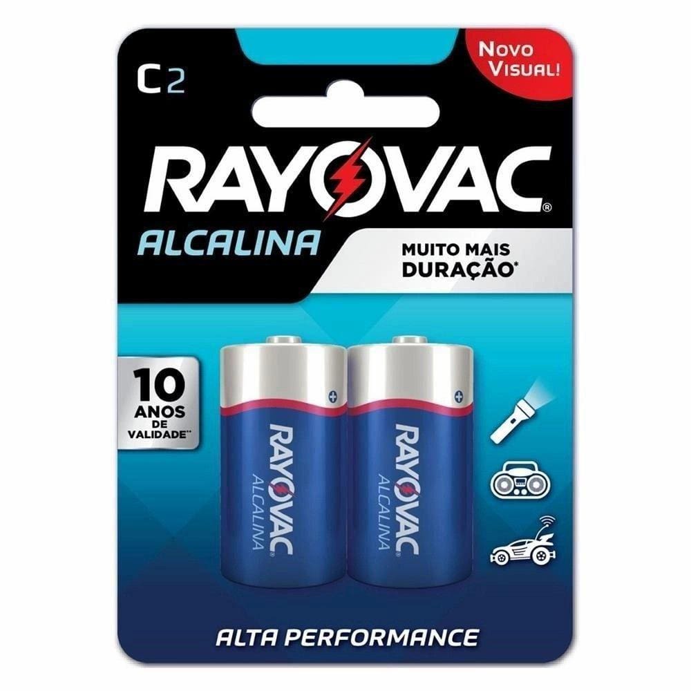Pilha Alcalina Rayovac C Media 1,5v Com 2 Unidades
