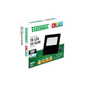 Refletor Tr Led 20w Slim Preto - Taschibra 6500k (branca)