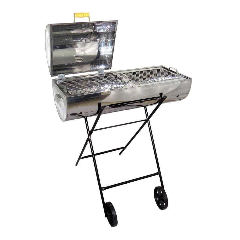 Churrasqueira Mega Grill Mista Inox Com 2 Grelhas 94X75X30Cm