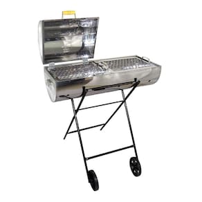 Churrasqueira Mega Grill Mista Inox Com 2 Grelhas 94X75X30Cm