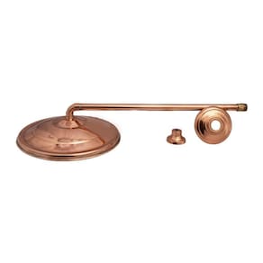 Chuveiro Ducha De Parede Redondo Com Braço Cobre Puro 32Cm
