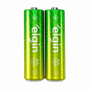 Pilha Alcalina Elgin Aa 1.5v Cartela Com 2 Unidades