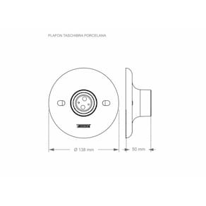 Plafon E27 Em Porcelana - Taschibra Branco