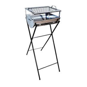 Churrasqueira Master Aço Inox Grelha E Suporte 92X36X30Cm
