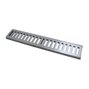 Ralo Grelha Linear Com Caixilho Em Alumínio Escovado 15x50cm