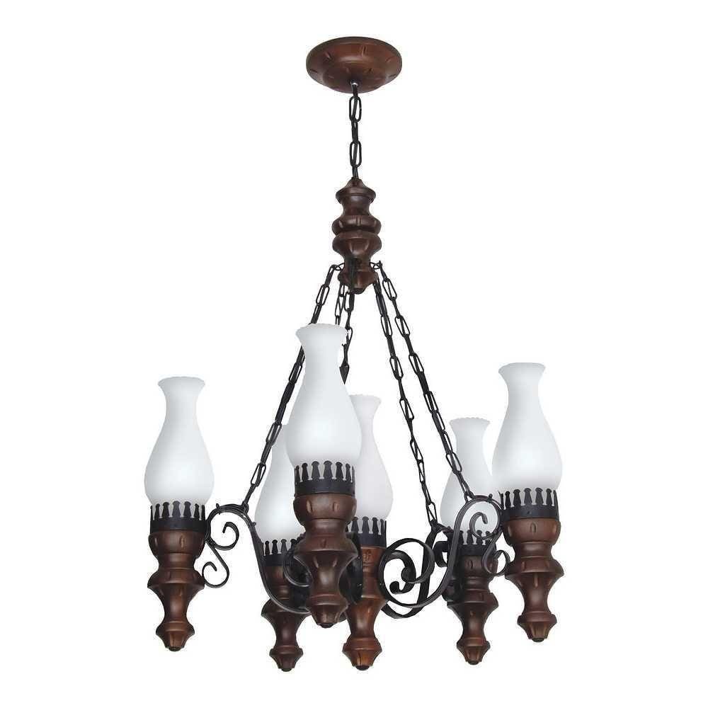 Lustre Rústico Envelhecido 6 Lâmpadas 806E