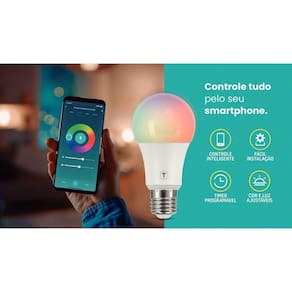 Lâmpada De Led Smart Base E27 10 W Bivolt Com 16 Milhões De Cores Rgbw Wi-fi + Bluetooth