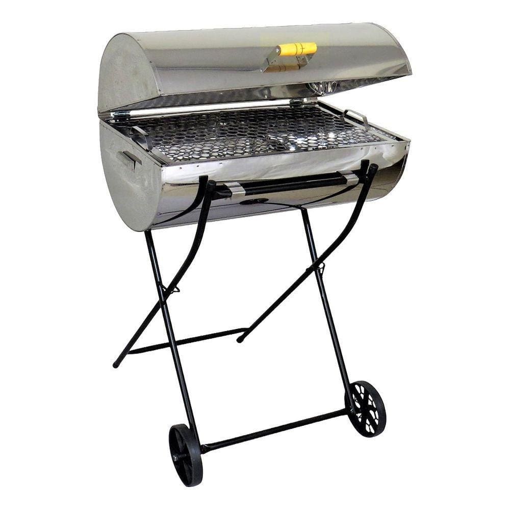 Churrasqueira Brasão Grill Inox Grelha E Carrinho 95X58X35Cm