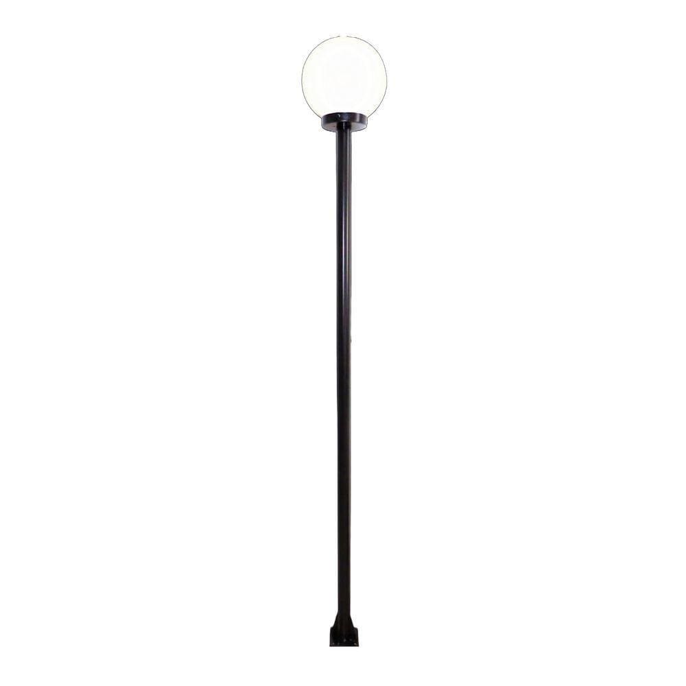 Poste E Luminária Colonial Globo P De Jardim Preto 150cm