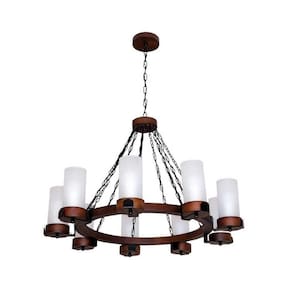 Lustre Country Envelhecido 9 Lâmpadas 1109e - Luminárias Müller