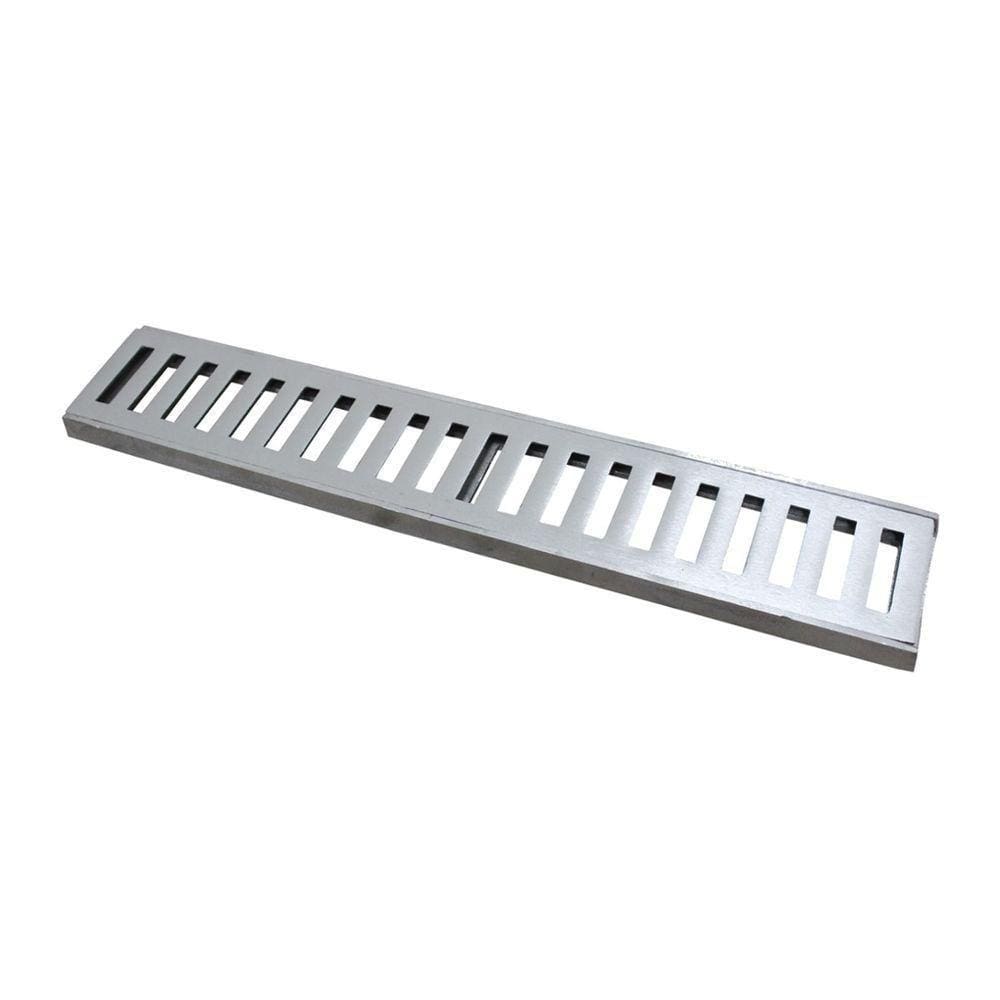 Ralo Grelha Linear Com Caixilho Em Alumínio Polido 10x50cm